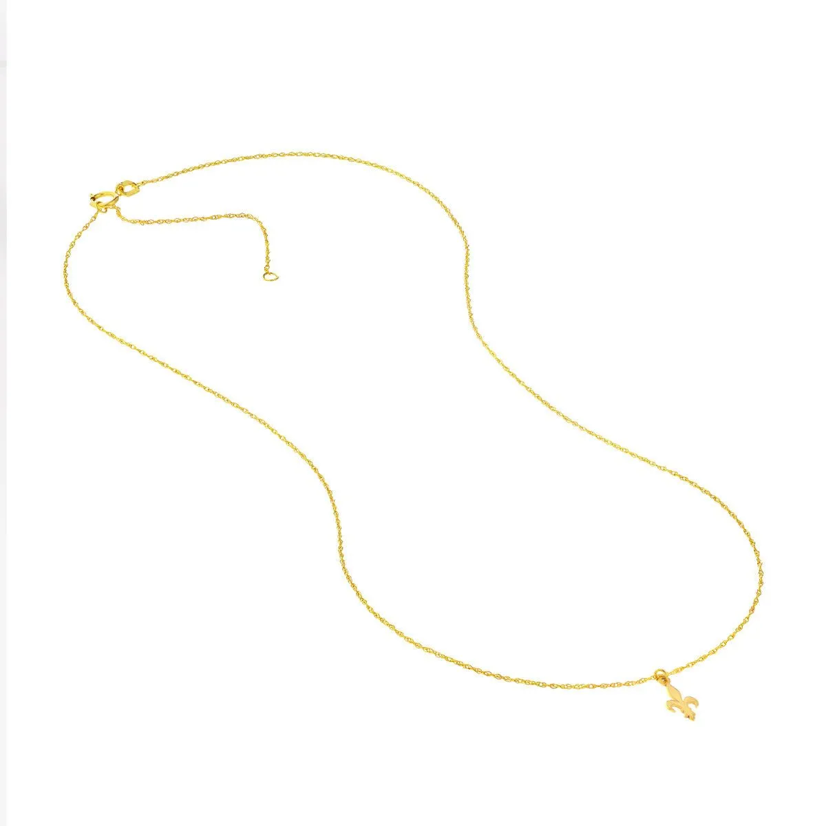 14K Yellow Gold So You Mini Fleur De Lis Adj Necklace