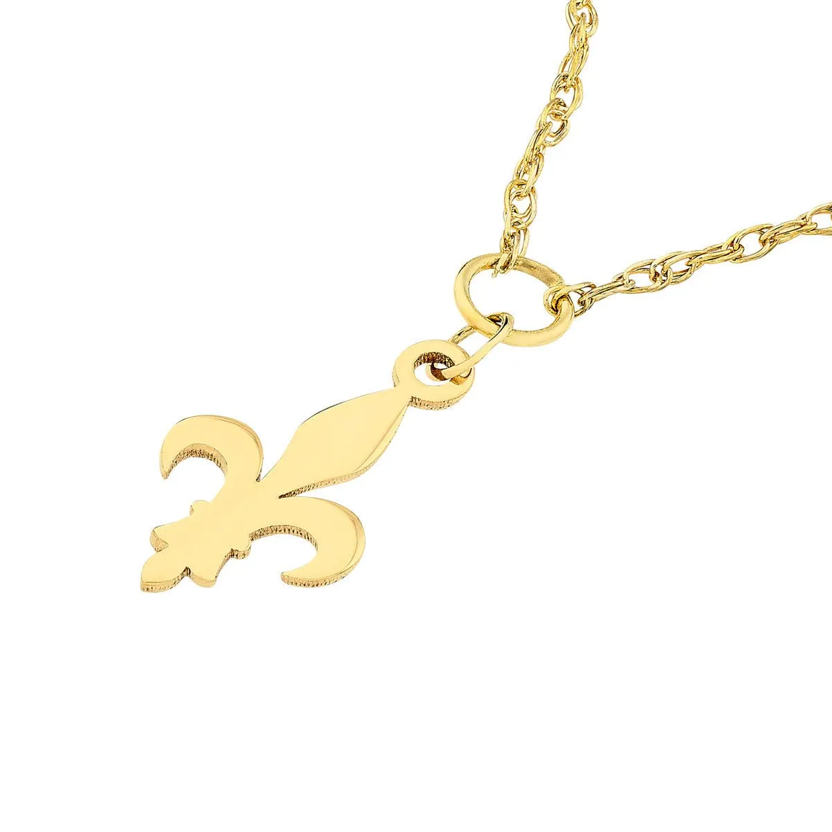 14K Yellow Gold So You Mini Fleur De Lis Adj Necklace