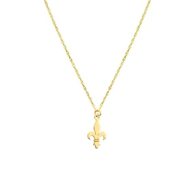 14K Yellow Gold So You Mini Fleur De Lis Adj Necklace