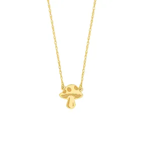 14K Yellow Gold So You Mushroom Necklace