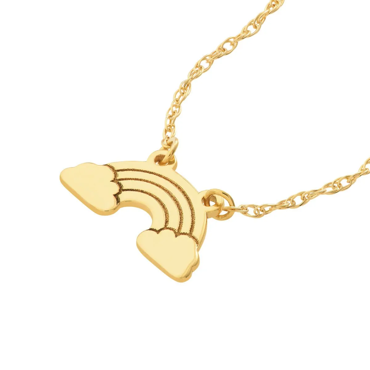 14K Yellow Gold So You Rainbow and Cloud Necklace