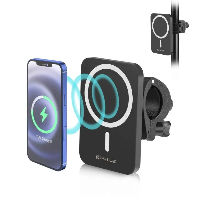 15W Magnetic Qi Wireless Car Charger with Vlogging Phone Holder Clamp