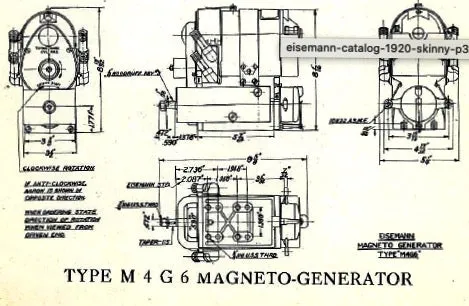 1920s Eisemann Type M4G6 Magneto Generator 6 Volts 12 Amp