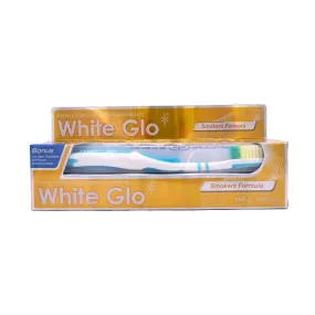 2 Pack White Glo Smokers Formula Toothbrush & Toothpaste - 100ml