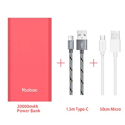 20000mAh Universal Power Bank Dual USB Output/Input Ultra Slim