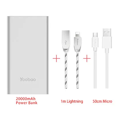 20000mAh Universal Power Bank Dual USB Output/Input Ultra Slim