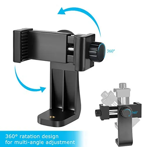 2PCS Cell Phone Tripod Mount Adapter – Universal Smartphone Tripod Mount Holder with Adjustable Clamp, Rotatable Bracket, Compatible with iPhone, Samsung, All Phones, Selfie Stick, Camcorder, Monopod