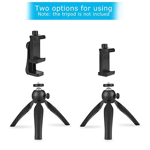 2PCS Cell Phone Tripod Mount Adapter – Universal Smartphone Tripod Mount Holder with Adjustable Clamp, Rotatable Bracket, Compatible with iPhone, Samsung, All Phones, Selfie Stick, Camcorder, Monopod