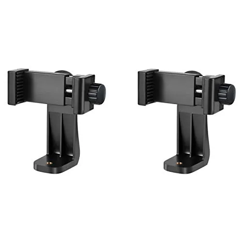 2PCS Cell Phone Tripod Mount Adapter – Universal Smartphone Tripod Mount Holder with Adjustable Clamp, Rotatable Bracket, Compatible with iPhone, Samsung, All Phones, Selfie Stick, Camcorder, Monopod