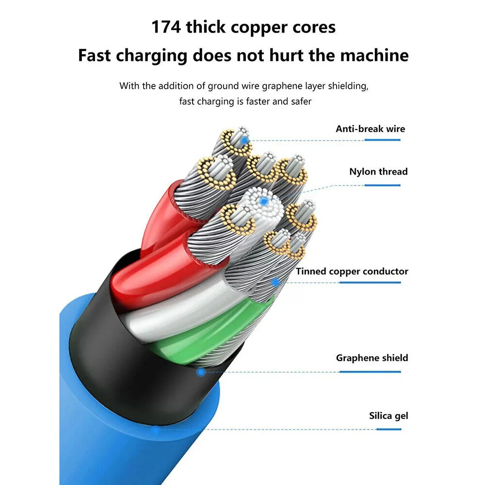 3 in 1 Fast USB Charging Cable Universal Multi Function Cell Phone Charger Cord