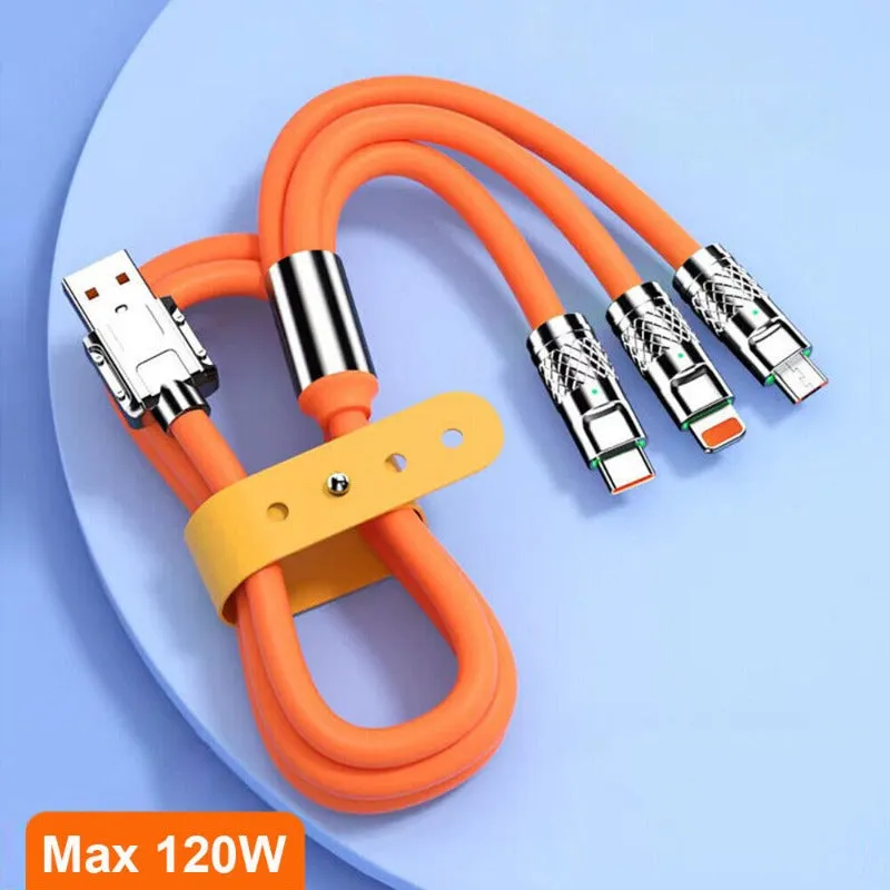 3 in 1 Fast USB Charging Cable Universal Multi Function Cell Phone Charger Cord