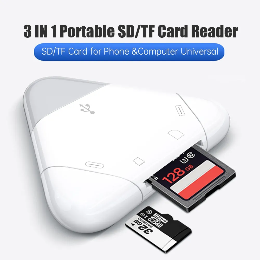 3in1 Universal Mobile SD Card Reader