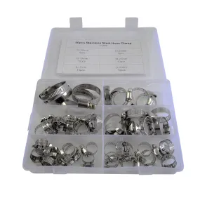 50pc Metric Stainless Steel Hose Clamp Grab Kit