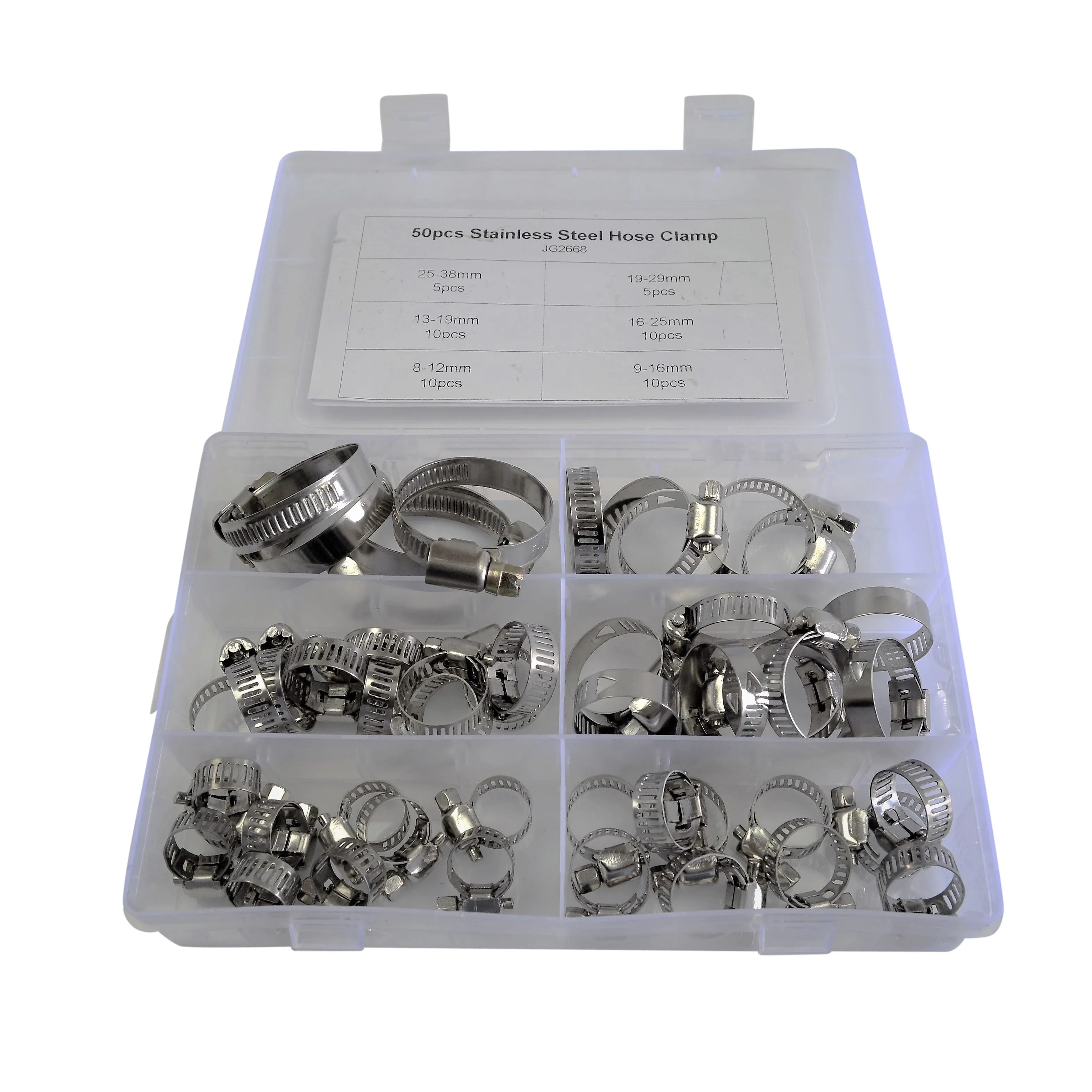 50pc Metric Stainless Steel Hose Clamp Grab Kit