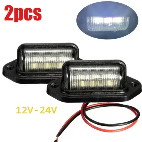 6 LED License Plate Lights for Car Truck RV Trailer Van Universal License Taillight Waterproof Rear Lamp 12V