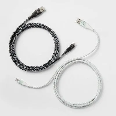 6' Lightning to USB-A 2pk Braided Cable - heyday Marble/Terrazzo