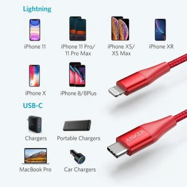 Anker Powerline  ll 3ft USB-C To Lightning Cable