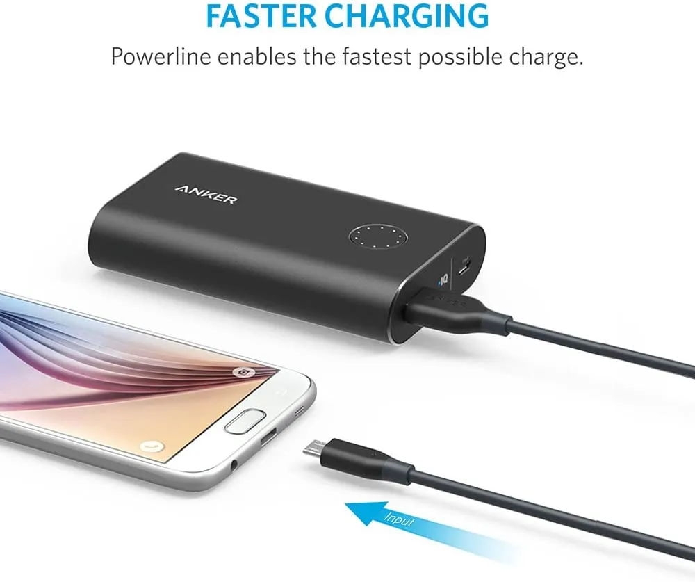 Anker PowerLine USB-A to Micro USB (3ft) - Durable Charging Cable, with 5000  Bend Lifespan