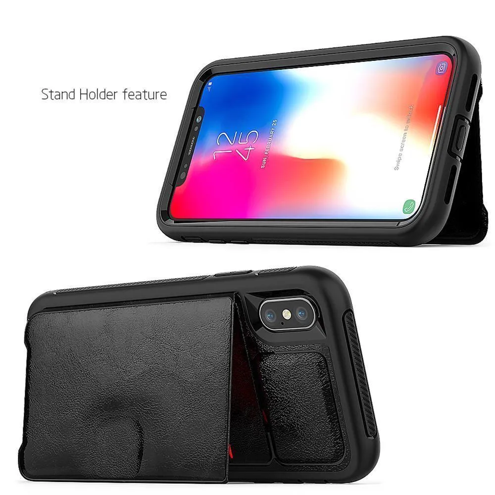 Apple iPhone XS / Apple iPhone X Magnetic Folio Leather Wallet W. Card Slot and Stand Case by Modes