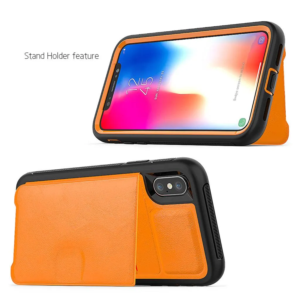 Apple iPhone XS / Apple iPhone X Magnetic Folio Leather Wallet W. Card Slot and Stand Case by Modes