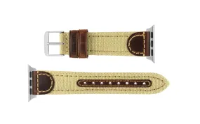 Apple Watch Strap - Khaki Canvas & Leather