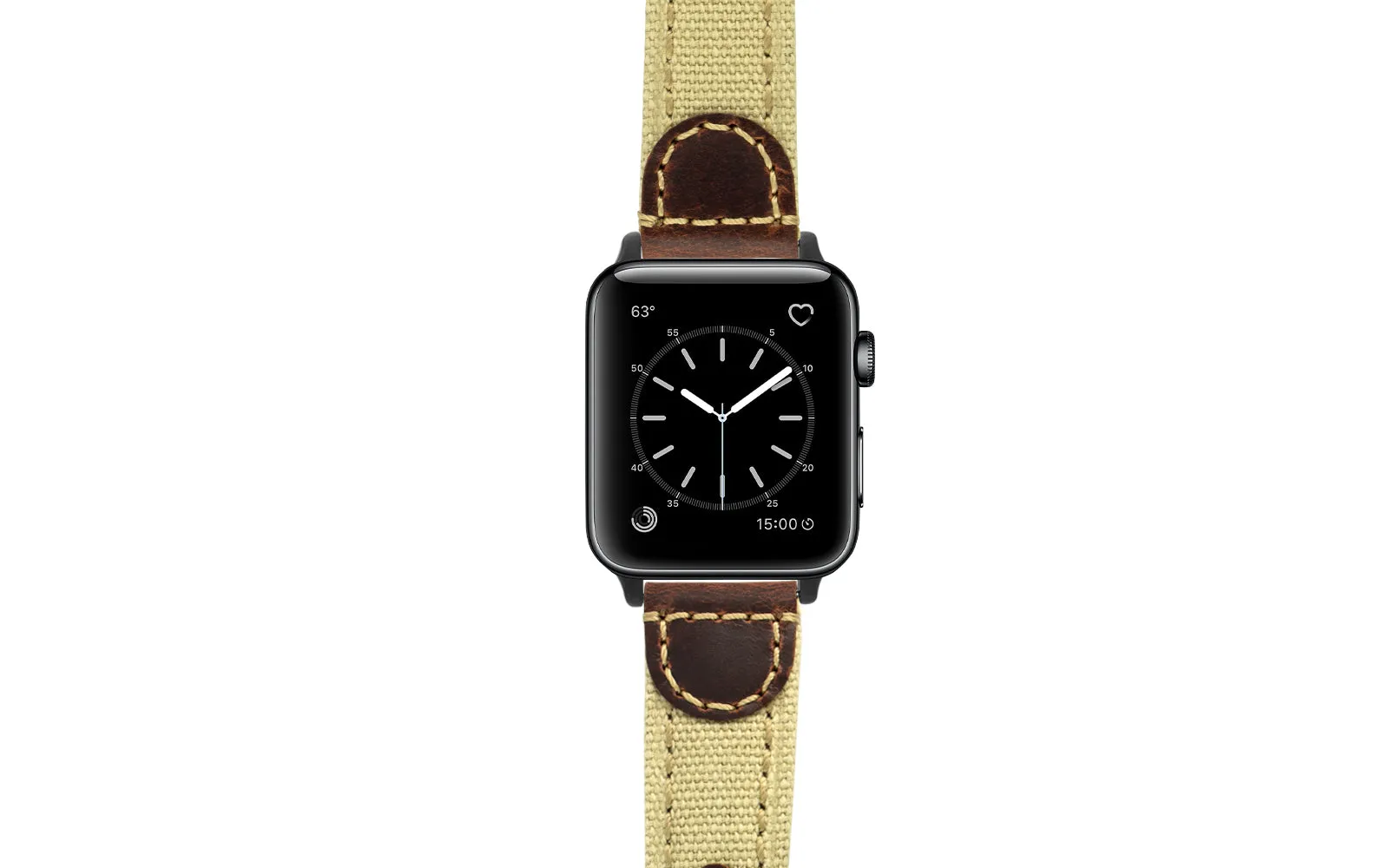 Apple Watch Strap - Khaki Canvas & Leather