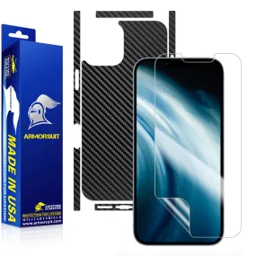 Armorsuit MilitaryShield Carbon Fiber Skin Wrap Film   HD Clear Screen Protector Designed for Apple iPhone 13 Pro Max (2021) - Anti-Bubble Film