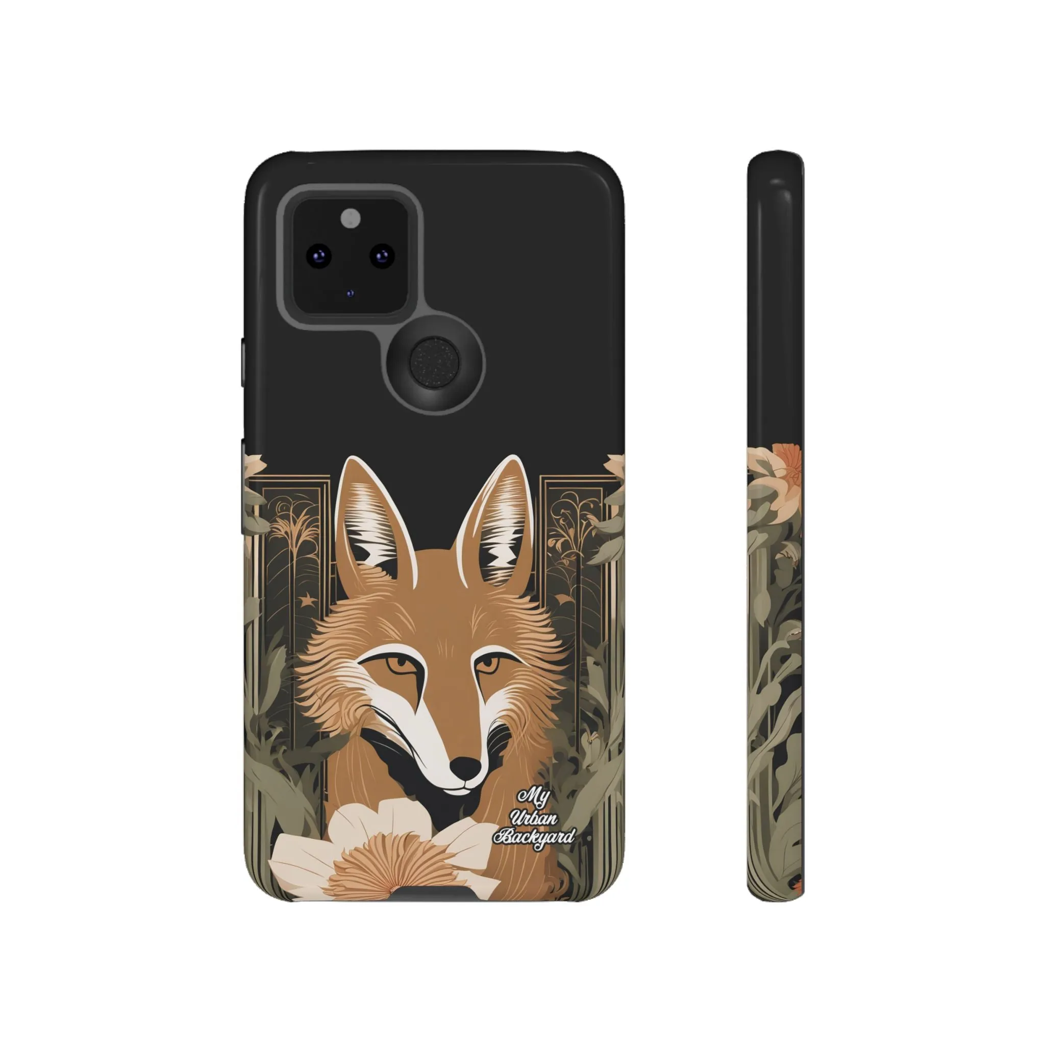 Art Deco Coyote with Flower, Cell Phone Case - Apple, Samsung or Google Pixel