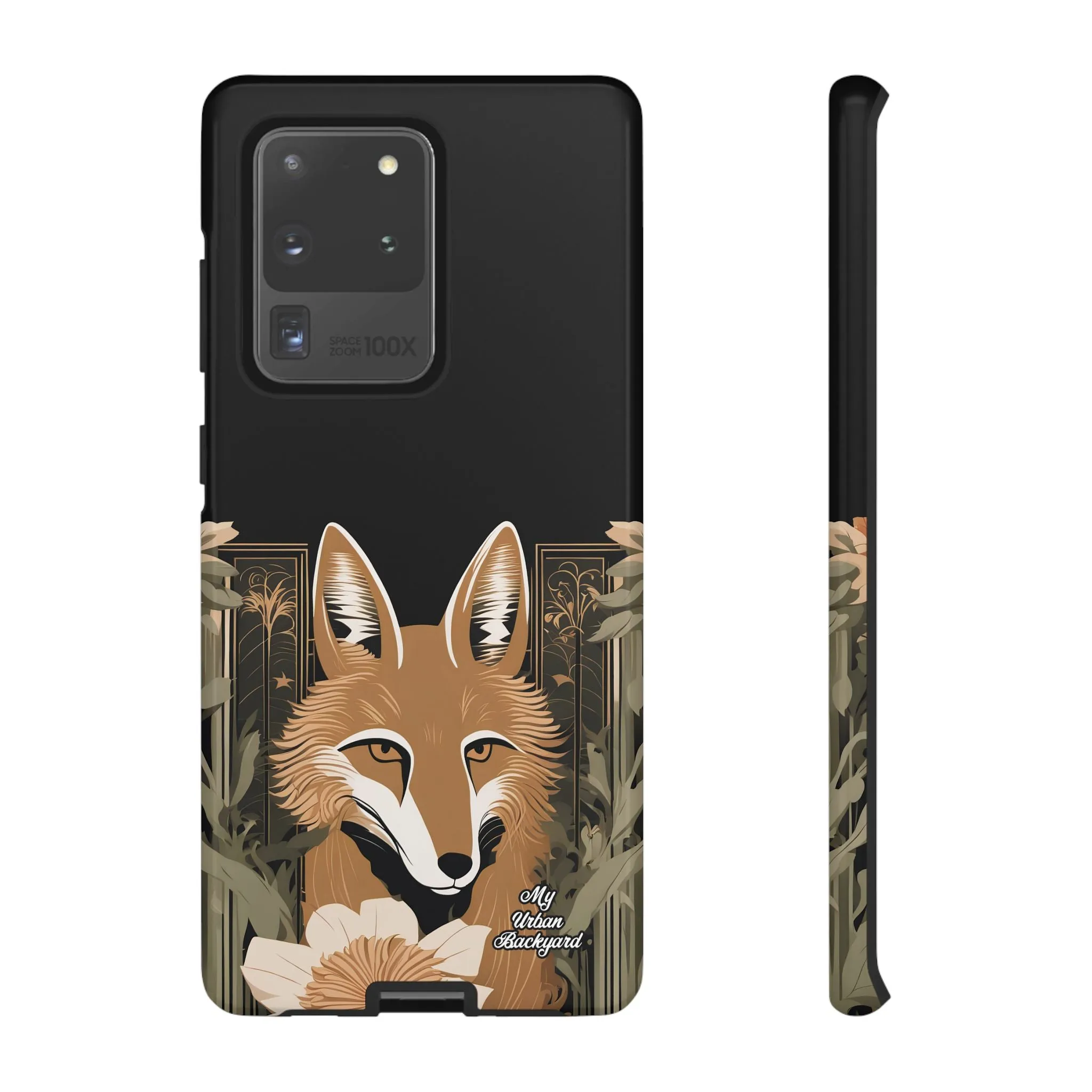 Art Deco Coyote with Flower, Cell Phone Case - Apple, Samsung or Google Pixel