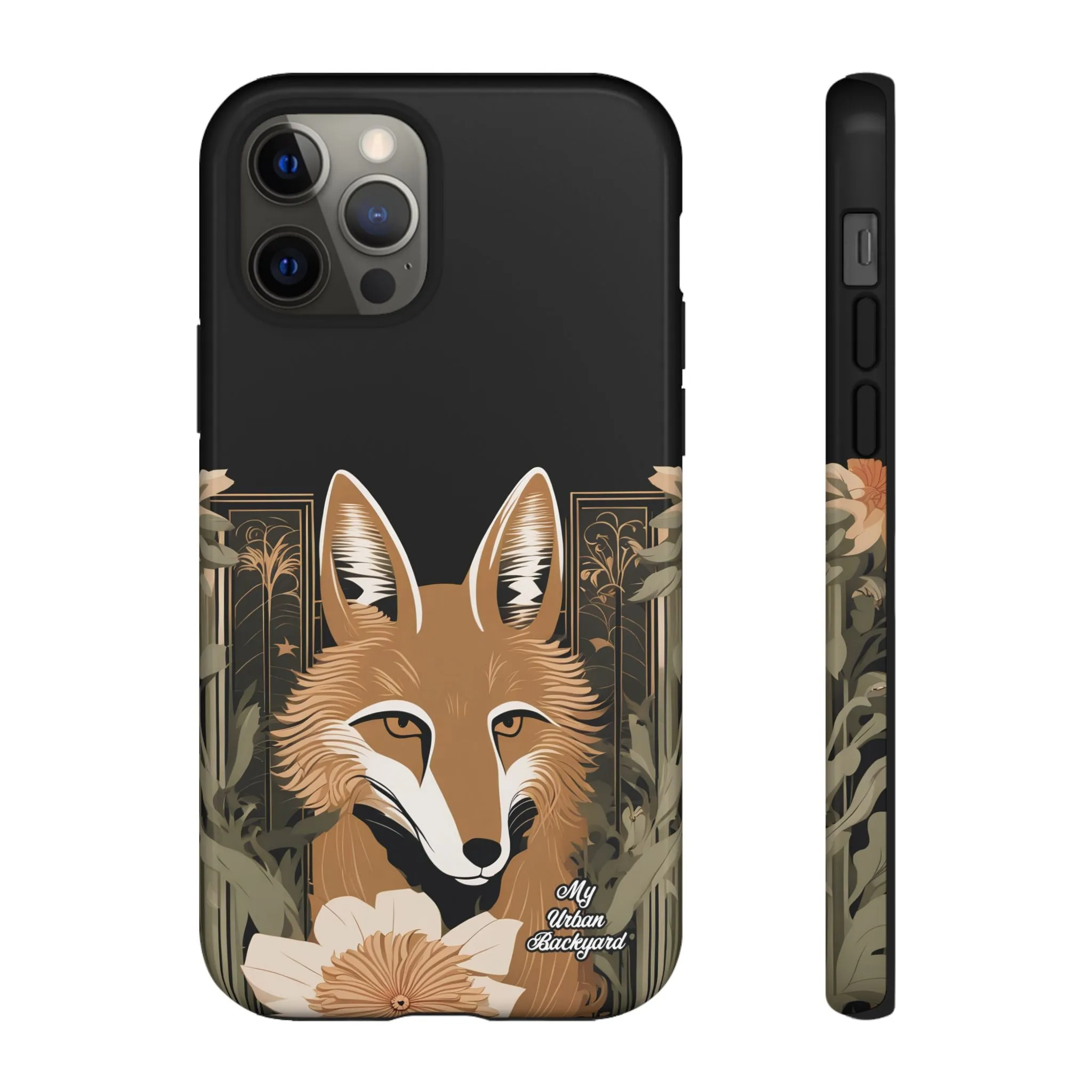 Art Deco Coyote with Flower, Cell Phone Case - Apple, Samsung or Google Pixel