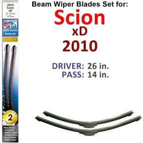 Beam Wiper Blades for 2010 Scion xD (Set of 2)