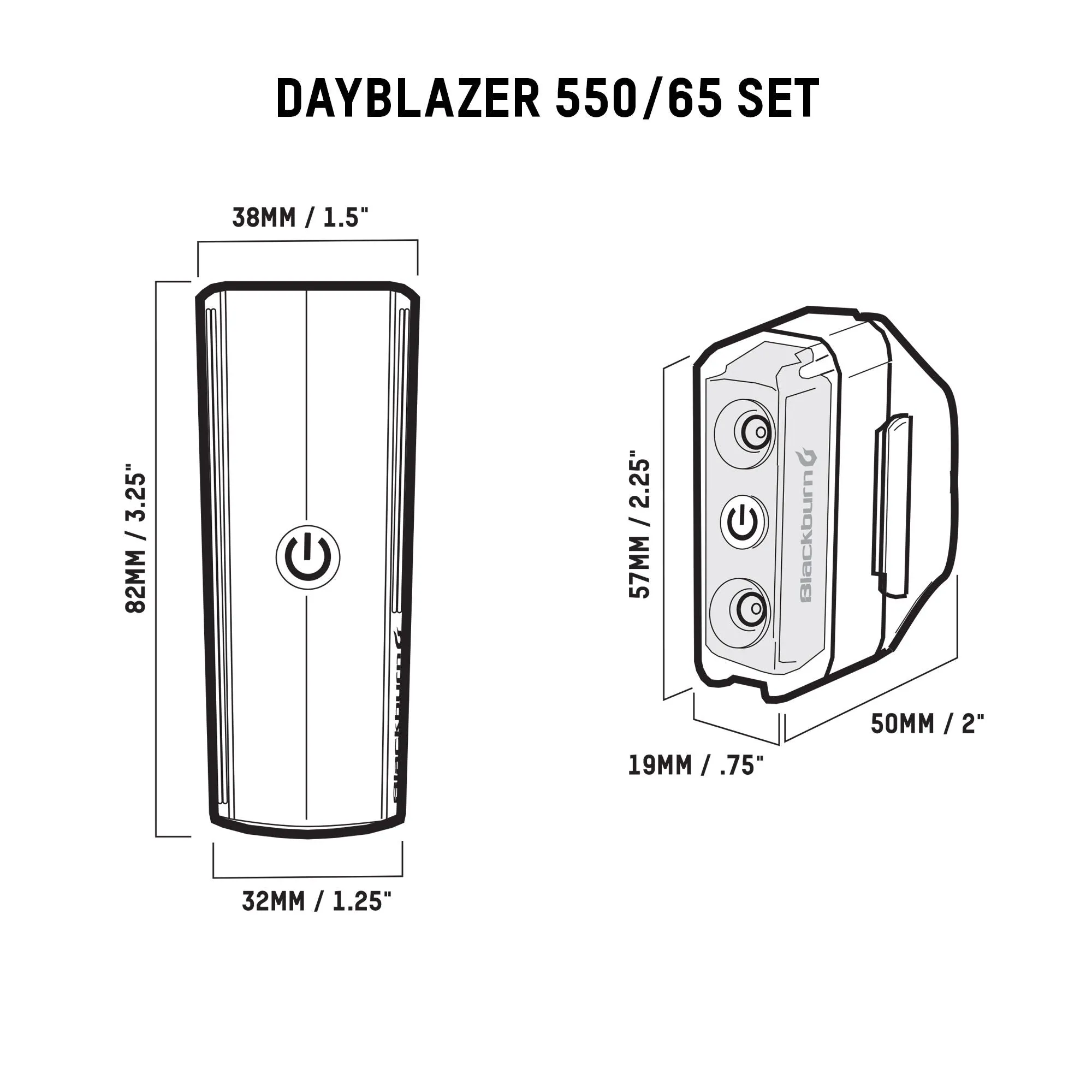 Blackburn Dayblazer 550 Front   Dayblazer 65 Rear Light Combo Set