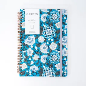 Blue Garden Hand-Dyed Yuzen Washi Spiral Notebook (A5)