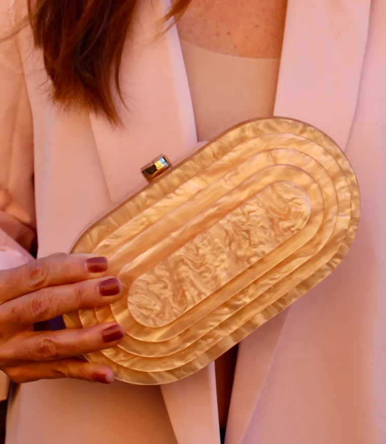 Blush Acrylic Deco Clutch