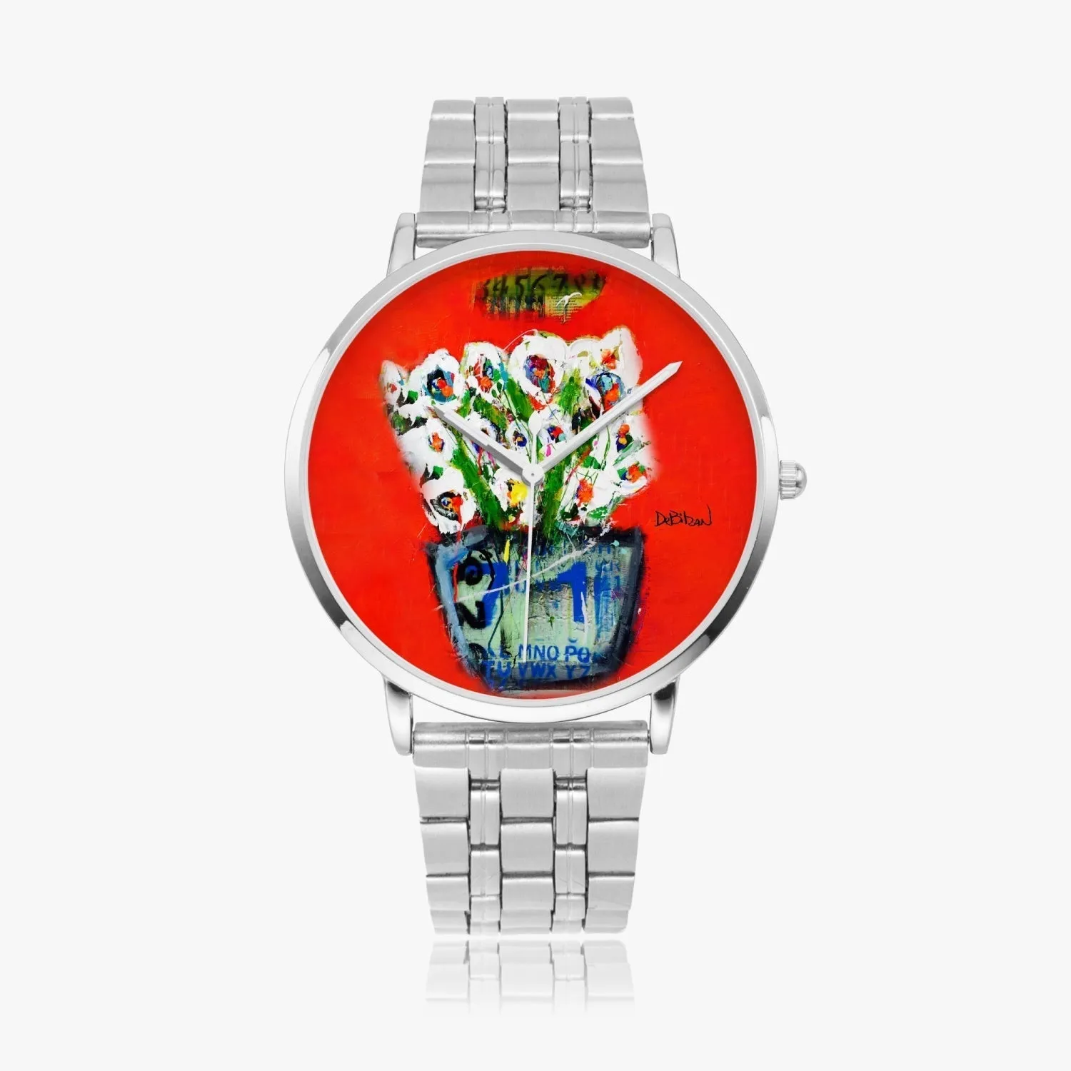 Bouquet Red Steel Strap Quartz watch