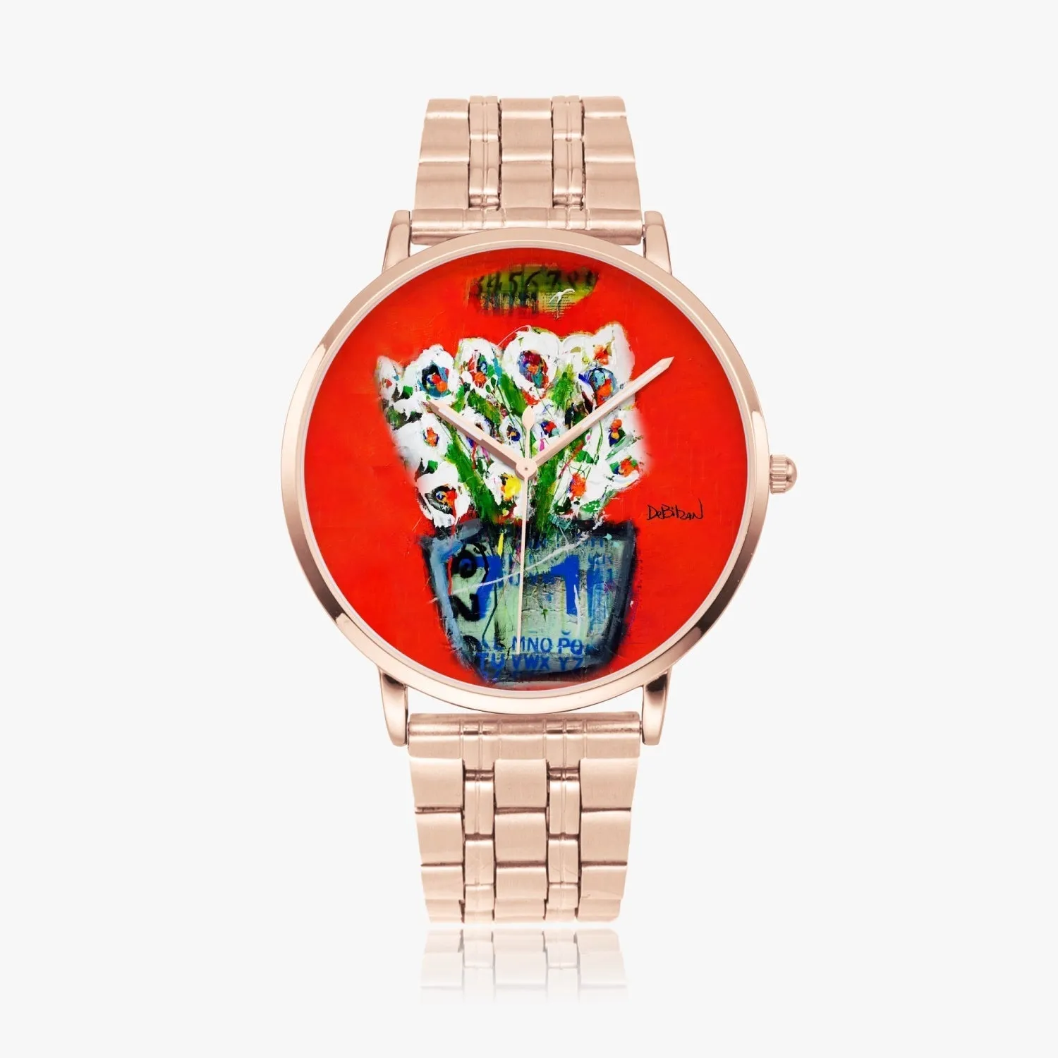 Bouquet Red Steel Strap Quartz watch