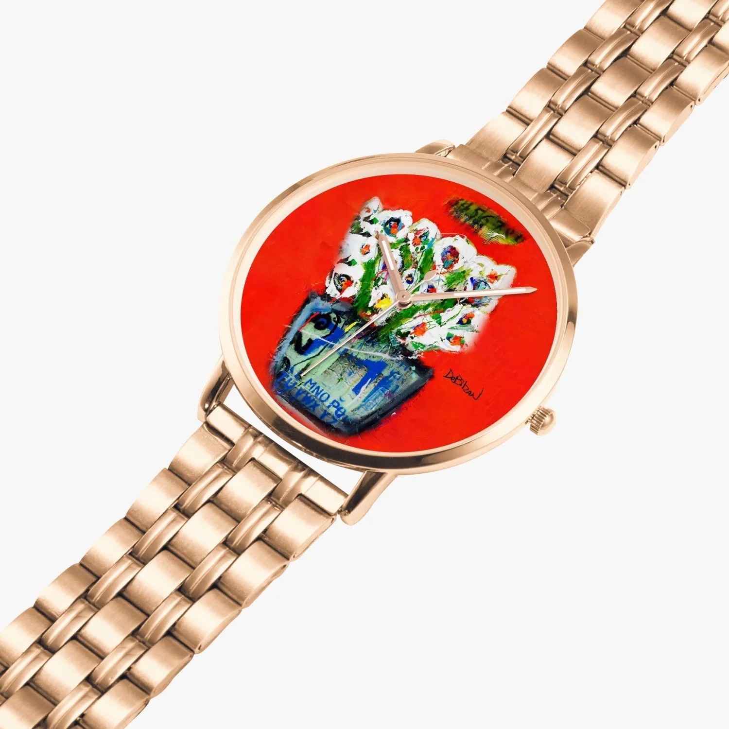 Bouquet Red Steel Strap Quartz watch