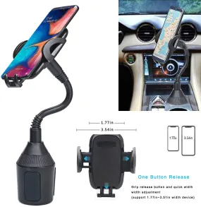 Car Cup Holder Phone Mount with Goose Neck & 360° Rotatable Cradle for iPhone 11 Pro Max 11 Pro 11 X XS Max XR 8 Plus 7 7  6s 6 SE,Galaxy S8 S7 Edge S6 Note 5, Smartphones, GPS etc.