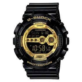 Casio G-Shock Gold Dial Digital Black Watch GD100GB-1