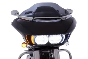 Ciro Fang Lighted Vent Trim for Harley Road Glide Shark Nose Fairing-Chrome or Black