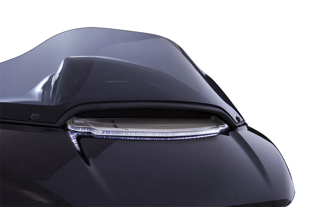 Ciro Fang Lighted Vent Trim for Harley Road Glide Shark Nose Fairing-Chrome or Black