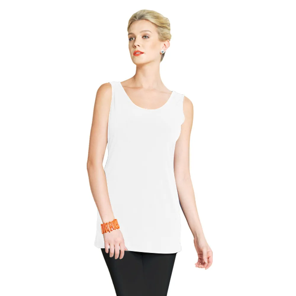 Clara Sunwoo Long "Extender" Tank Top in White - TKL-WHT - Size XS Only!