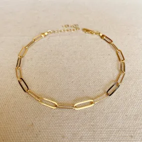 CLASSIC PAPERCLIP CHAIN ANKLET | GOLD FILLED