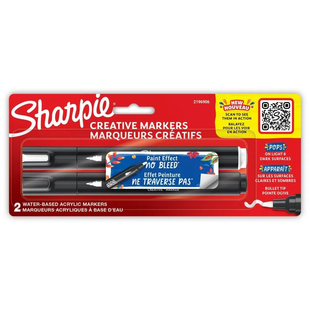 Creative Markers by Sharpie - Black and White Bullet Tip