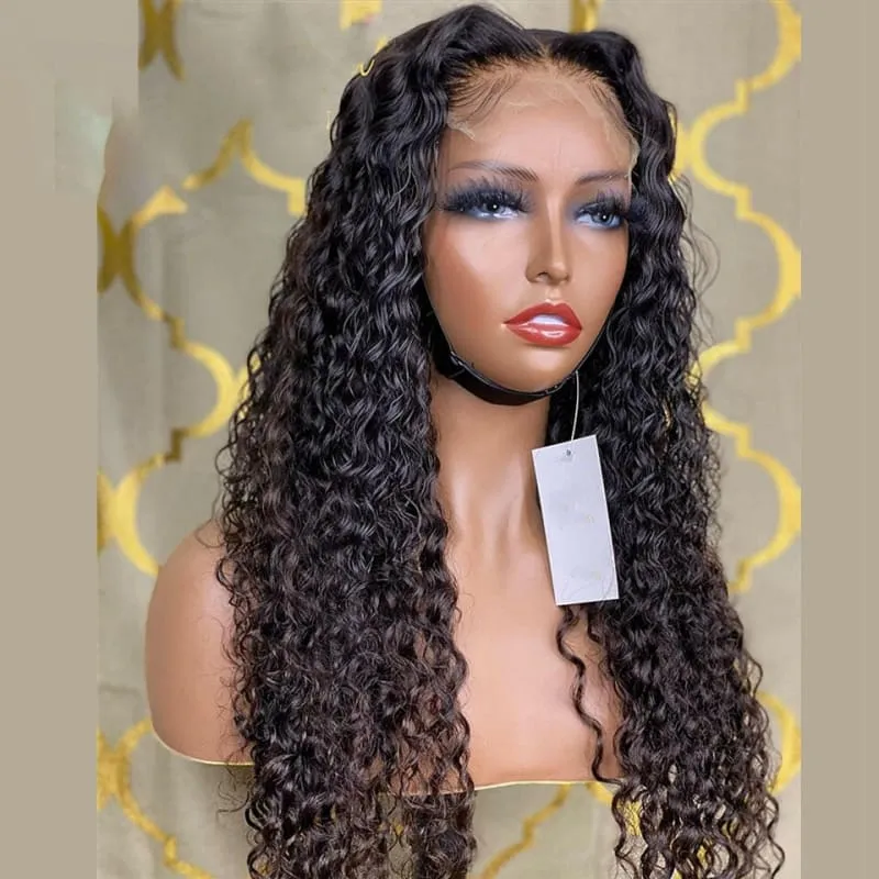 Curly High Temperature Black Lady Silk Wig for a Bold Look