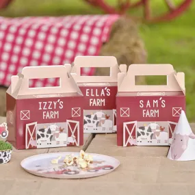 Customisable Barn Farm Party Lunch Boxes x 5