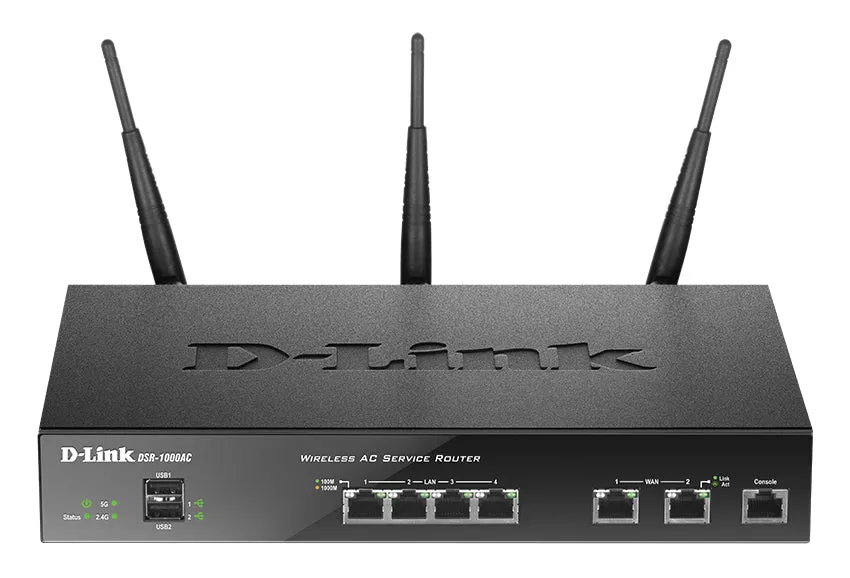 D-Link Dsr-1000Ac - - Wireless Router - 4-Port Switch - 1Gbe - Wan Ports: 2 - Wi-Fi - Dual Band