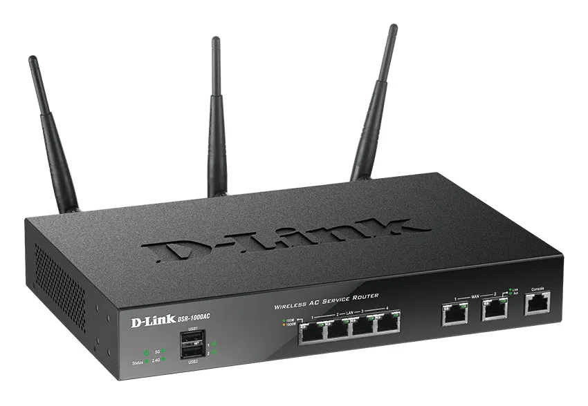 D-Link Dsr-1000Ac - - Wireless Router - 4-Port Switch - 1Gbe - Wan Ports: 2 - Wi-Fi - Dual Band