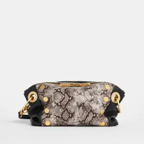 Daniel Crossbody Clutch | Contrast Snake/Brushed Gold | Sml