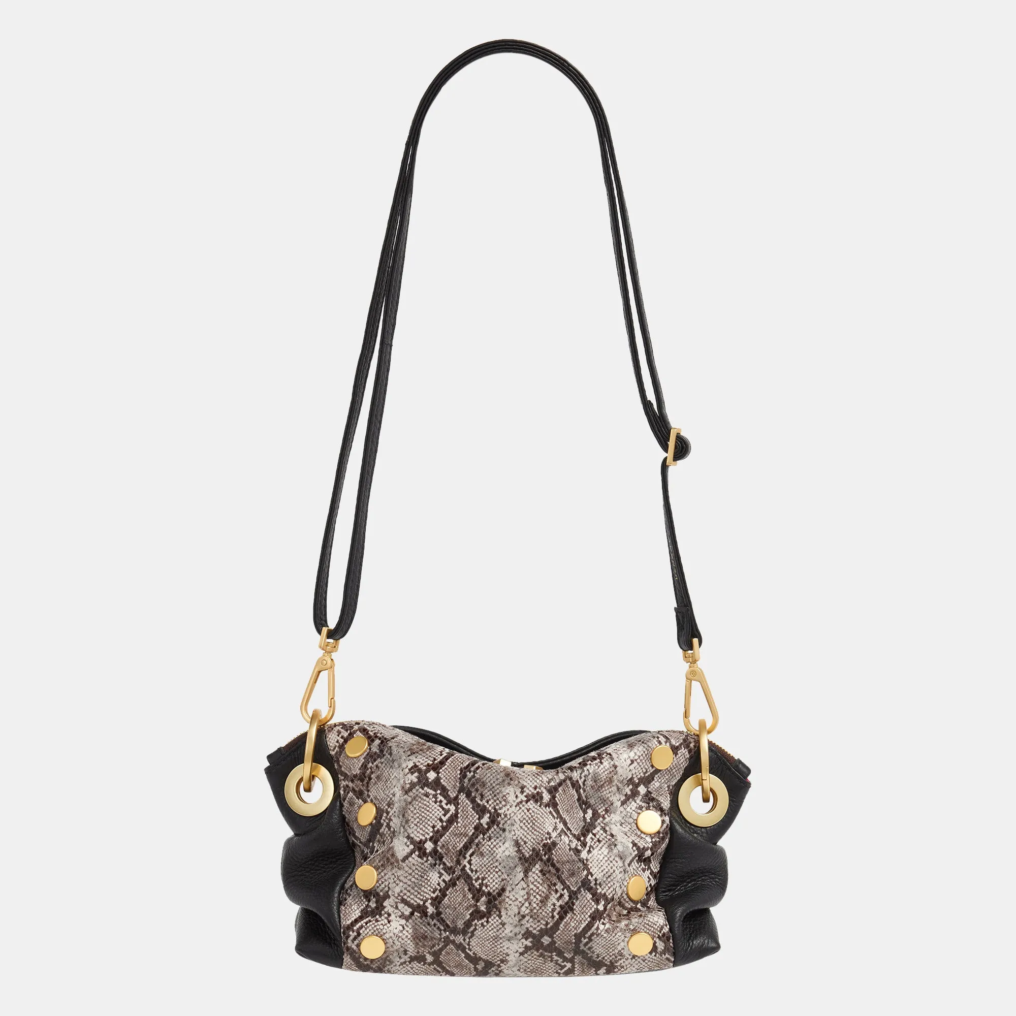 Daniel Crossbody Clutch | Contrast Snake/Brushed Gold | Sml